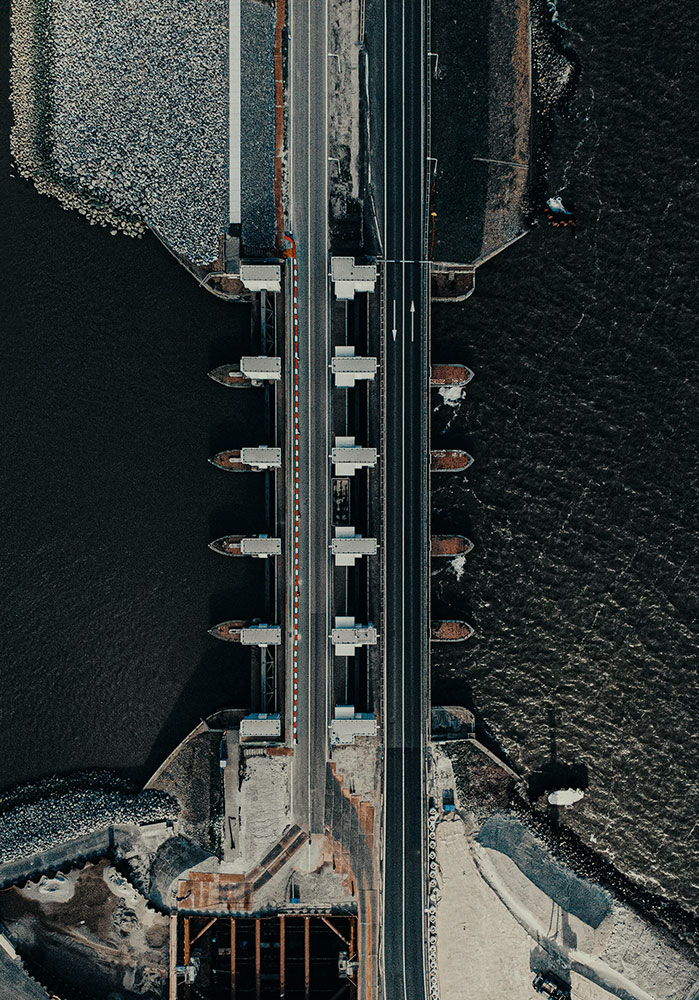 luchtfoto van aquaduct